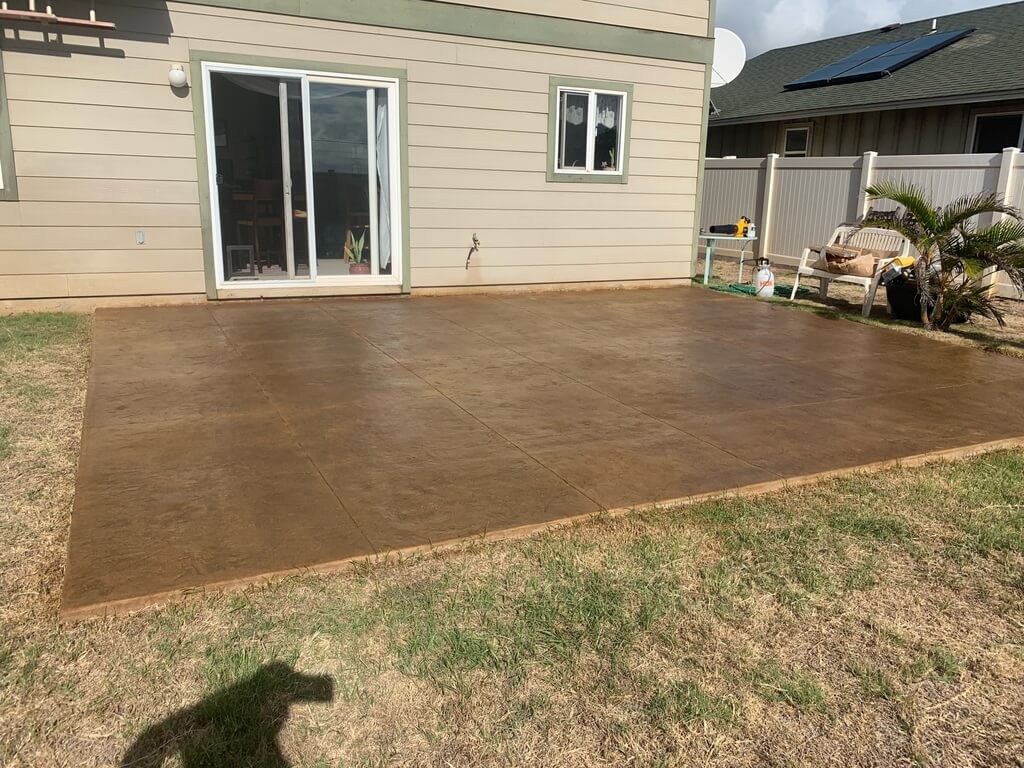 Concrete stained patio refinishing